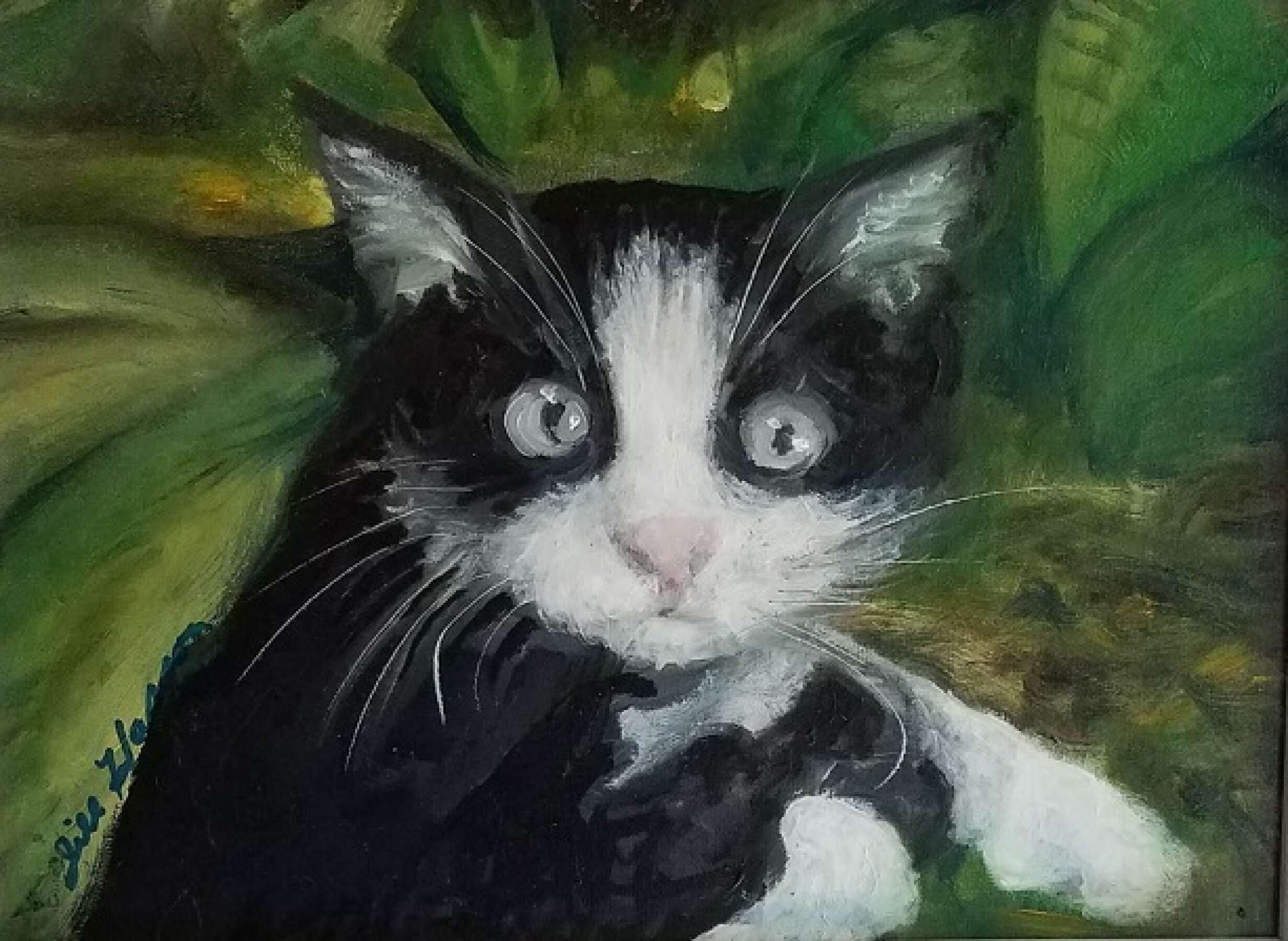 Caught in the Act, painting by Jill Cross