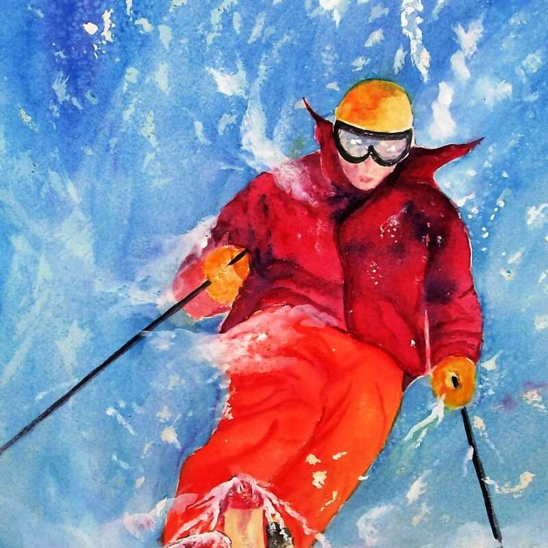 skier close